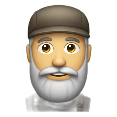 homme barbe avec béret et écouteur sans fil   sticker