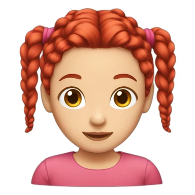 RED PIGTAIL HAIRSTYLE  sticker
