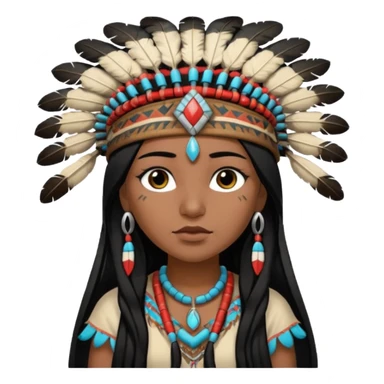 native american girl sticker