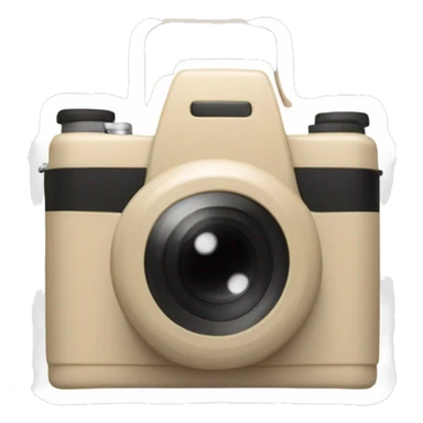 beige Palaroid camera with a photo card sticking out of it sticker