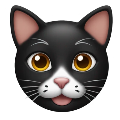 Black cat with brown eyes and hearts around sticker