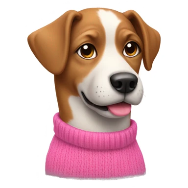 A dog with a pink sweater  sticker