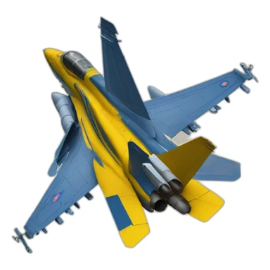 F-18 super hornet blue and yellow sticker