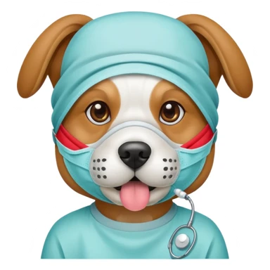 dog Wearing Medical Mask sticker