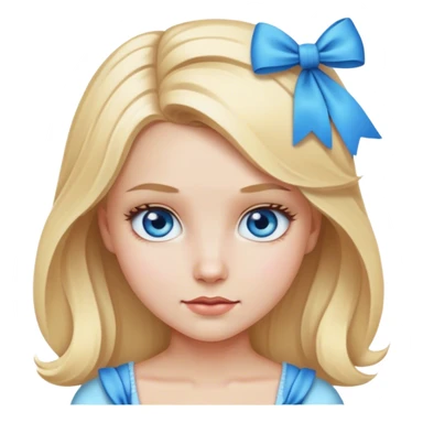 Blonde girl with bow and blue eyes sticker