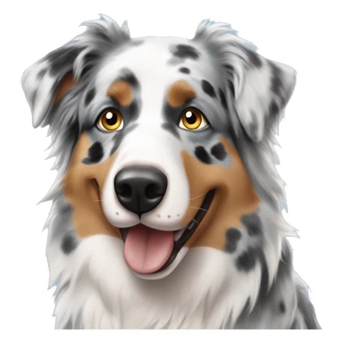 Blue Merle Australian shepherd with a couple  sticker