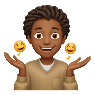 black boy with twists holding in his laugh with Fortnite as the background sticker