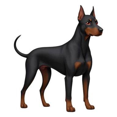 big red eyed black doberman sticker