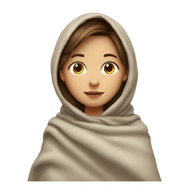 A girl with brown hair in a blanket with a heart sticker