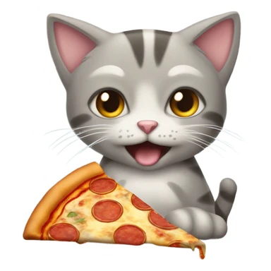 Cat eat pizza  sticker