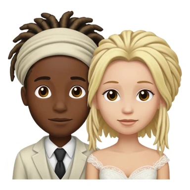 black boy with dreads marrying white woman with blonde hair sticker