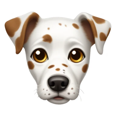 White dog with brown spots and freckles and big eyes sticker