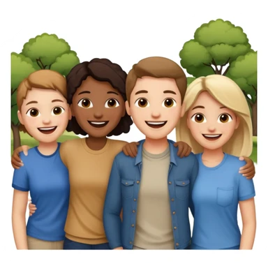 group of friends having fun together sticker