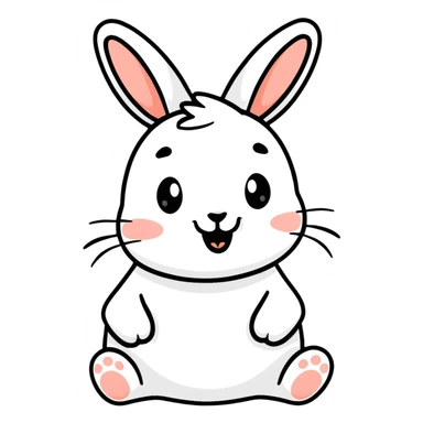 Rabbit winked and say thanks  sticker