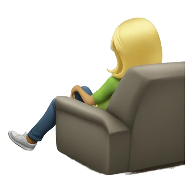 blond watching tv sticker