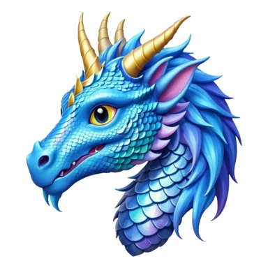 Dragon licorne blue sticker