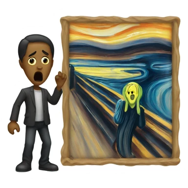 The scream painting sticker