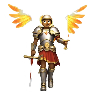 st michael the arc angel wielding his flaming sword sticker