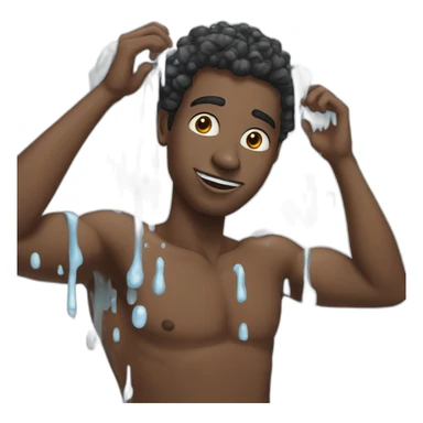 Black guy with Gypsum on the left hand showering sticker