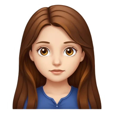 Girl with long brown hair and hazel eyes sticker
