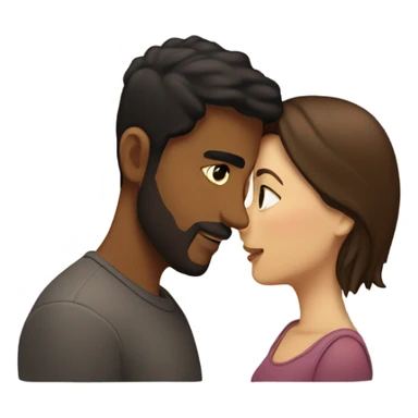 Brown man and brunette woman in love sticker