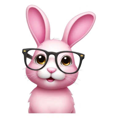 Cute Pink bunny with glasses sticker
