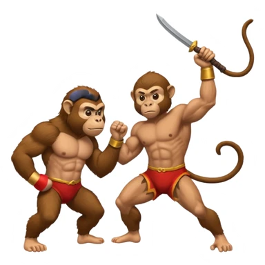Man fighting monkey sticker