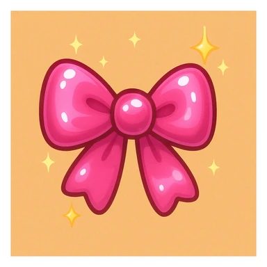 bow emoji, cute and shiny, with sparkles sticker