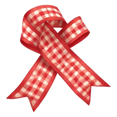Red gingham cute ribbon sticker