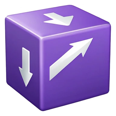 Purple box with up arrow sticker