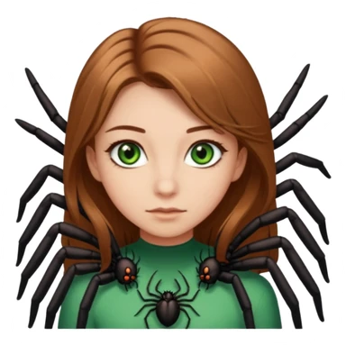 Birthday girl green eyes light brown hair age 15 with spiders sticker
