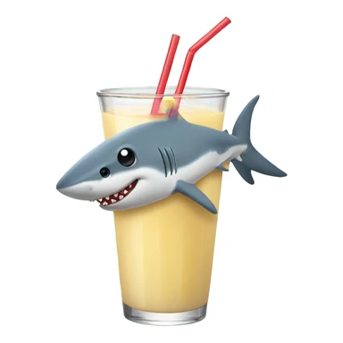 Shark drinking smoothie sticker