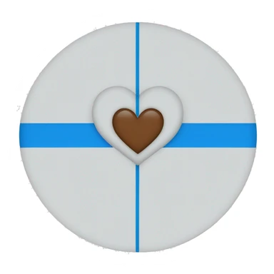 Heart in half blue and half white sticker