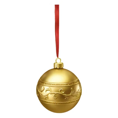 Realistic metallic Christmas gold ornament sticker
