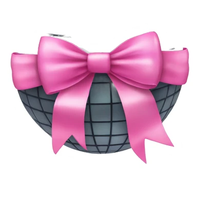 Disco ball with a pink bow sticker