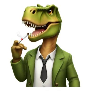 A t-Rex, smoking  sticker