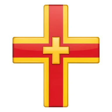 Flag red background yellow cross sticker