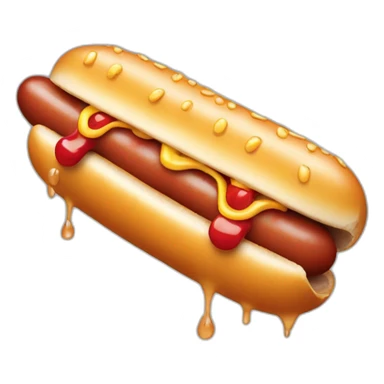 Dripping wet hotdog sticker