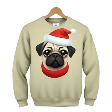 Pug christmas anime fortnite sweater sticker