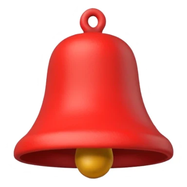 3D red bell made of plasticine sticker
