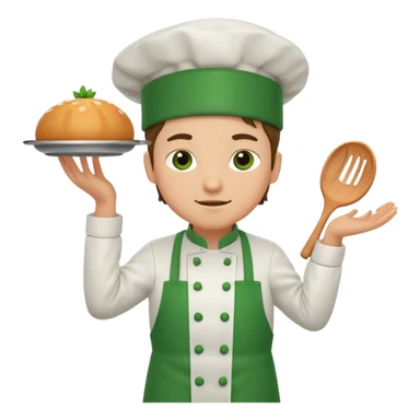 chef with green apron sticker