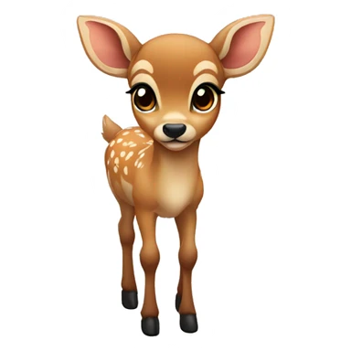 fawn deer with dark brown pretty eyes sticker