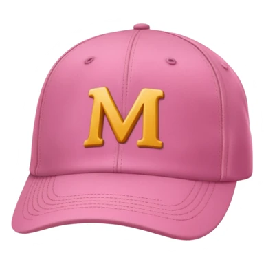 pink cap with letter m on it sticker