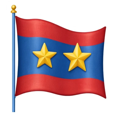Make an emoji of a flag that is red blue red it’s a  yellow star in the middle no stick  sticker