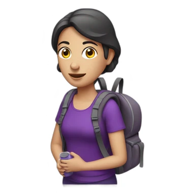 Armenian tourist women in purple clothing with the rucksack sticker