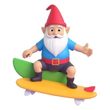 gnome surfing sticker