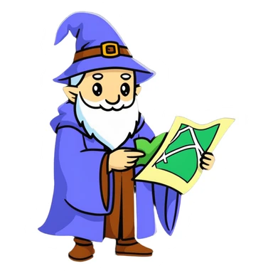 lost wizard with a map sticker