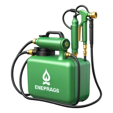 a box with green gas sprayers sticker