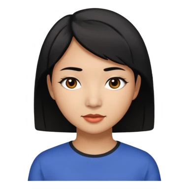 An Asian woman with Medium brown skin and Short black hair and black eyes sticker