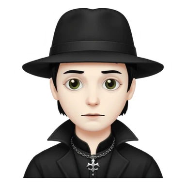 goth man in hat sticker